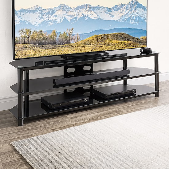 CorLiving TV Bench with Open Shelves for TVs up to 85