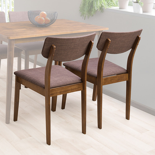 CorLiving - Branson Stained Dining Chair,  Set of 2 - Warm Walnut