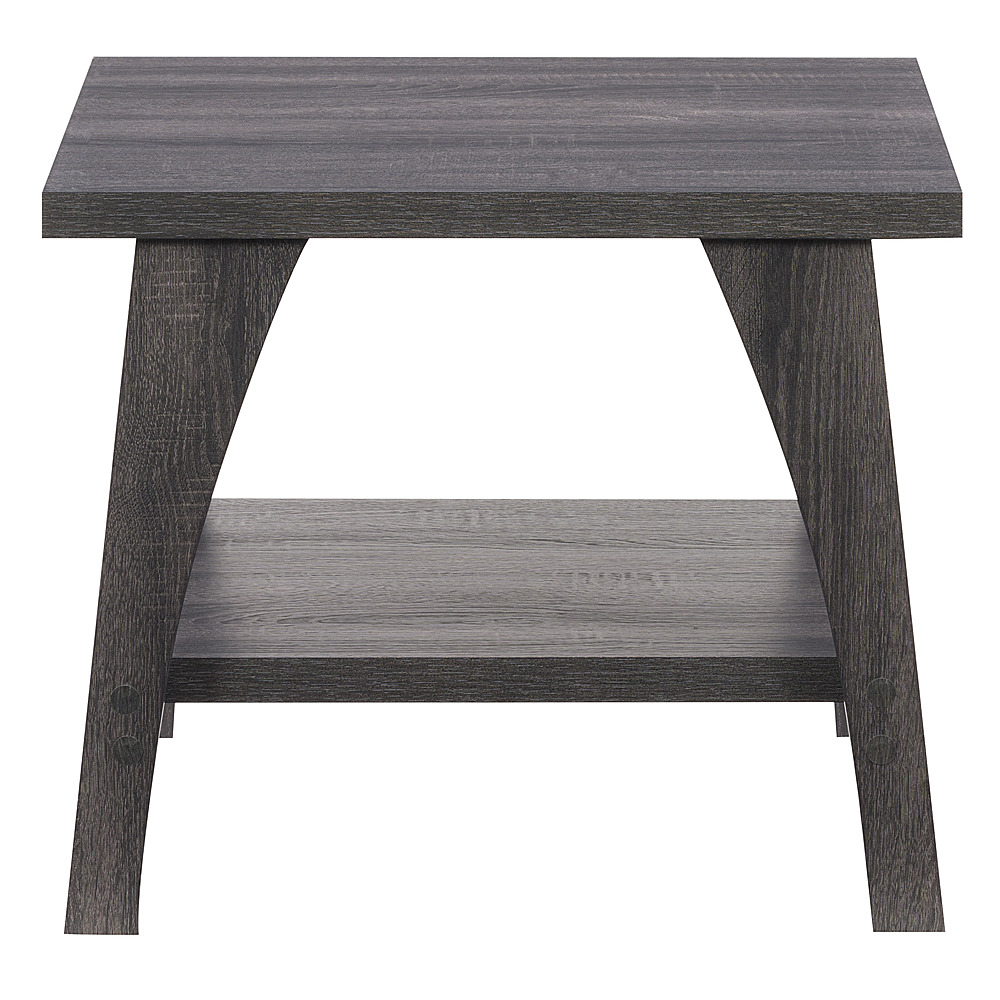 Angle View: CorLiving - Hollywood Side Table with Lower Shelf - Dark Gray
