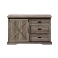 Walker Edison - 56” Farmhouse X Door TV Stand for TV's up to 60” - Grey Wash - Front_Zoom