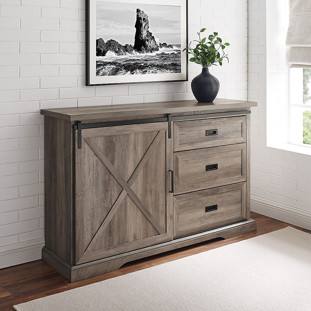 Best Buy: Walker Edison 56” Farmhouse X Door TV Stand for TV's up to 60 ...