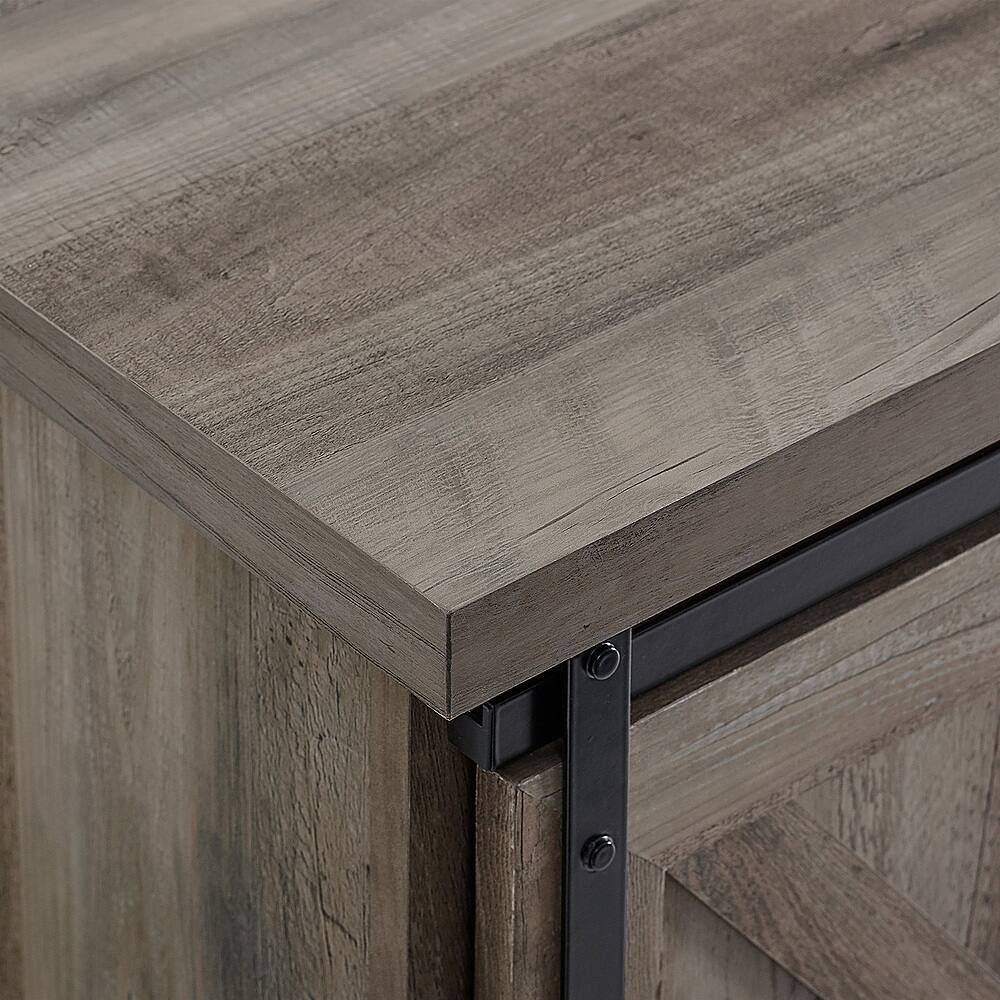 Alt View 3. Walker Edison - 56” Farmhouse X Door TV Stand for TV's up to 60” - Grey Wash.