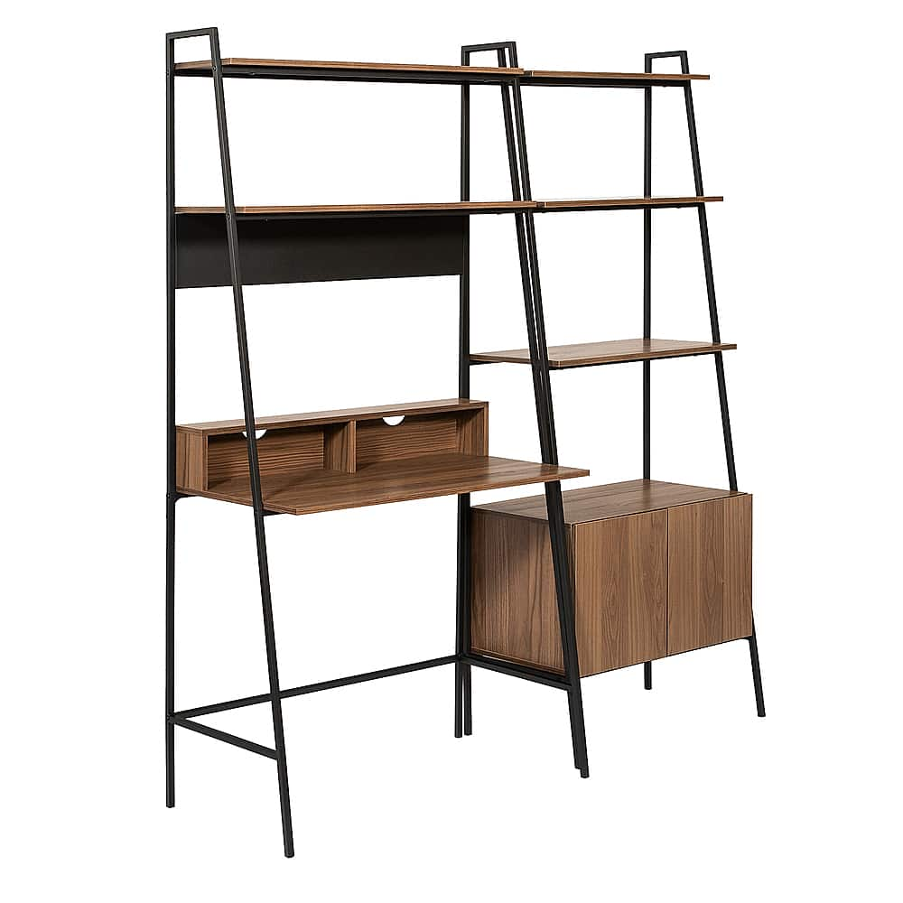 Angle View: Walker Edison - 2-Piece Home Office Set - Mocha