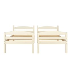 Walker Edison - Rustic Solid Wood Twin Bunk Bed with Trundle - White - Front_Zoom