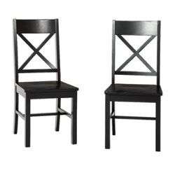 Walker Edison - Modern Farmhouse X-Back Dining Chairs, Set of 2 - Antique Black - Front_Zoom