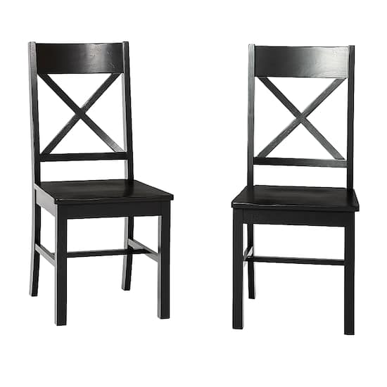 Walker Edison Modern Farmhouse X Back Dining Chairs Set of 2