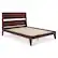 Angle. Walker Edison - Mid Century Modern Queen Size Solid Wood Bed Frame - Walnut.