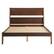 Front. Walker Edison - Mid Century Modern Queen Size Solid Wood Bed Frame - Walnut.