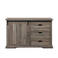 Walker Edison - 56” Industrial Farmhouse Stand for TV's up to 60” - Grey Wash - Front_Zoom