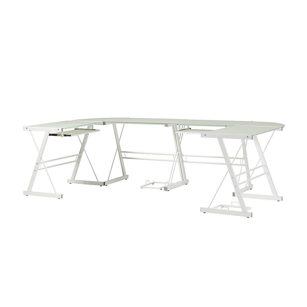 Angle. Walker Edison - Command Center Gaming Station Computer Desk - White.