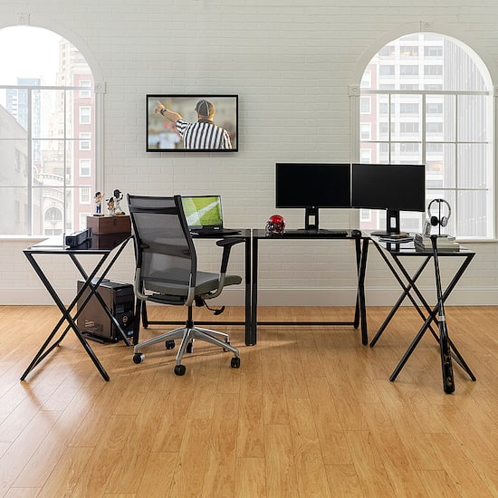 Walker Edison X Frame Command Center Gaming Desk Station