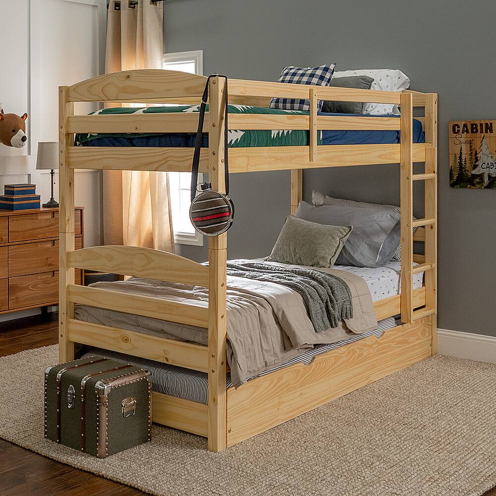 Best Buy: Walker Edison Rustic Solid Wood Twin Over Twin Bunk with ...