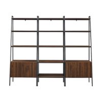 Walker Edison - Arlo 3-Piece Storage Shelf Set - Dark Walnut - Front_Zoom