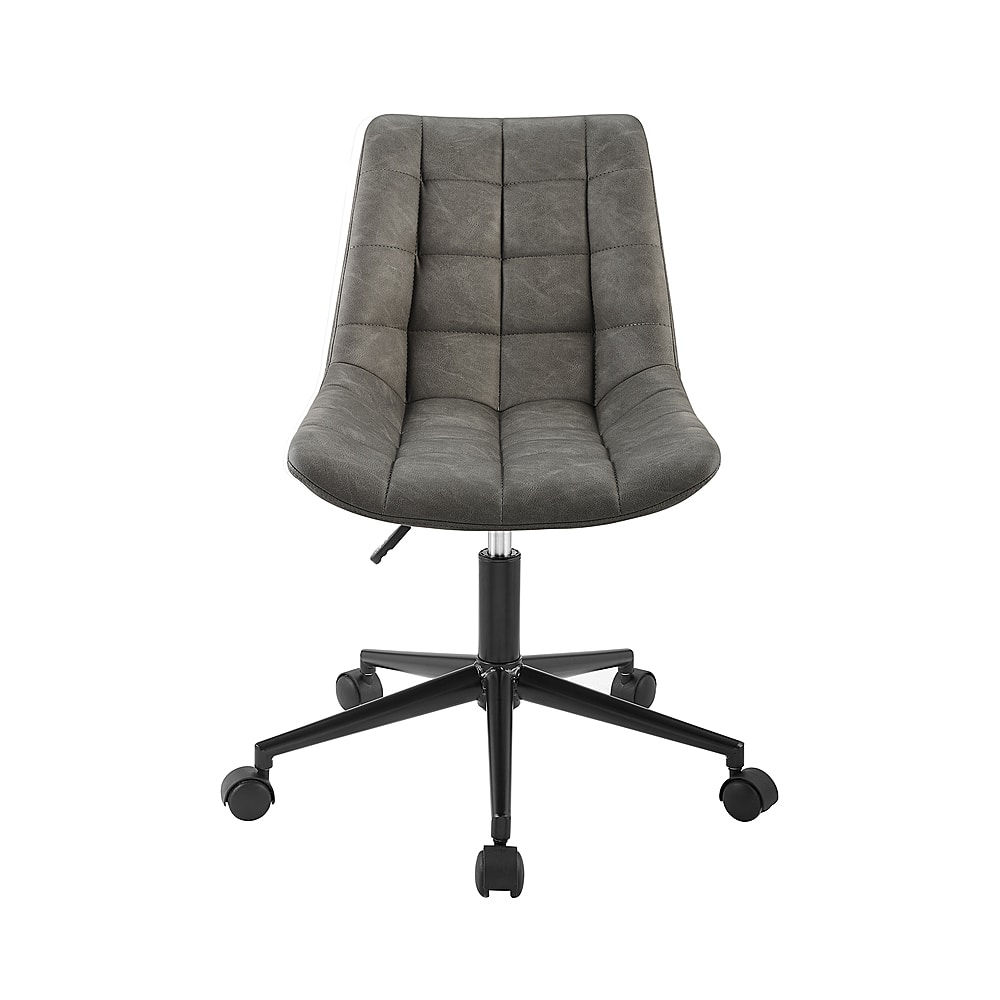 grey faux leather swivel chair