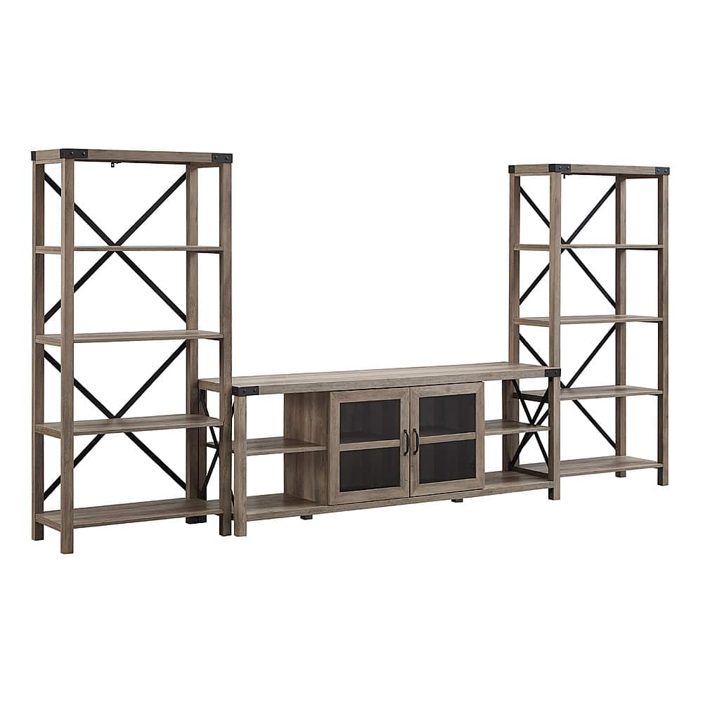 Angle View: Walker Edison - Modern Farmhouse Wall TV Stand for  TV's up to 80” - Gray Wash