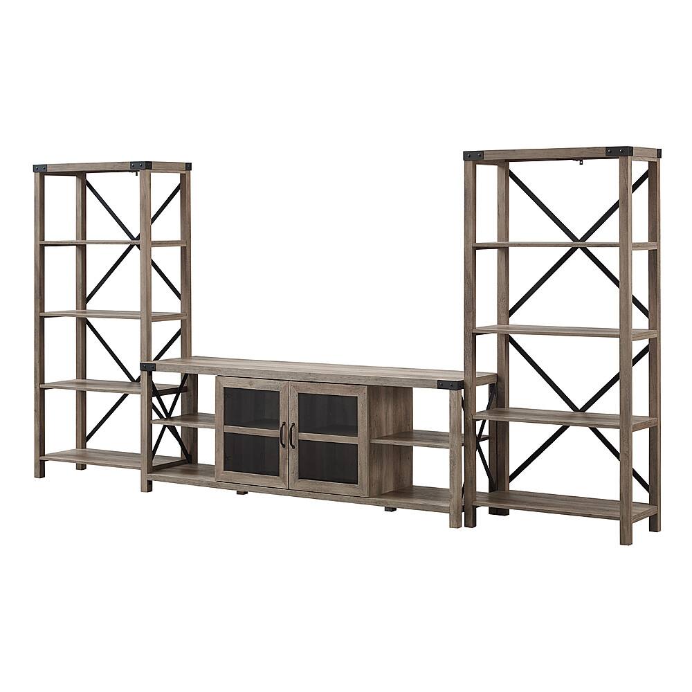 Left View: Walker Edison - Modern Farmhouse Wall TV Stand for  TV's up to 80” - Gray Wash