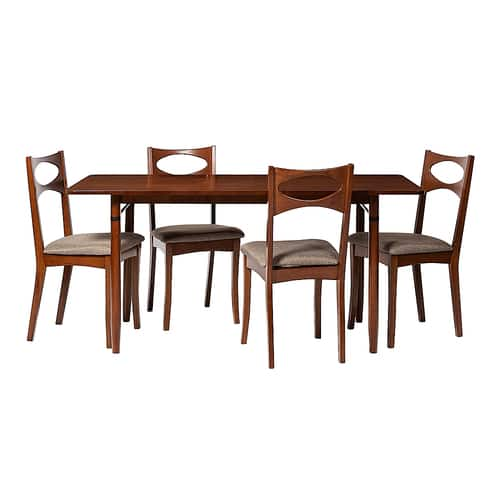 Walker Edison - 5 Piece Modern Dining Set - Acorn/Acorn