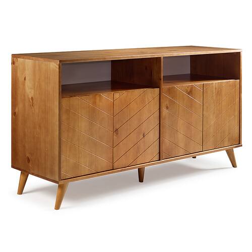 Walker Edison - 60” Boho 4 Door TV Stand for TV's up to 65” - Caramel Walker Edison - 60” Boho 4 Door TV Stand for TV's up to 65” - Caramel