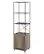 Angle. Walker Edison - Landry 64" 1 Door Metal and Wood Media Tower Bookcase - Grey Wash.