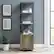 Alt View 13. Walker Edison - Landry 64" 1 Door Metal and Wood Media Tower Bookcase - Grey Wash.