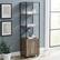 Alt View 14. Walker Edison - Landry 64" 1 Door Metal and Wood Media Tower Bookcase - Grey Wash.