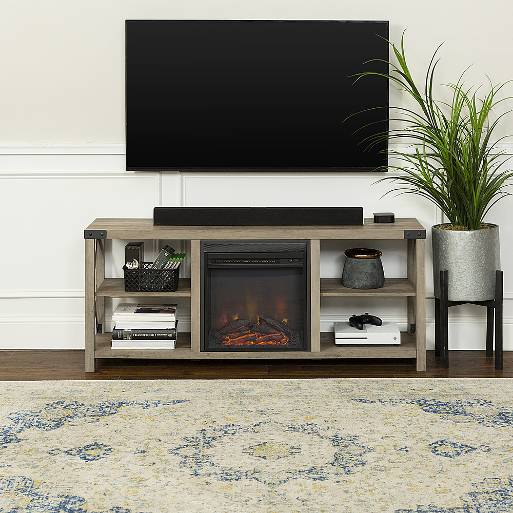Walker Edison Farmhouse Fireplace TV Stand for TV's up to ...