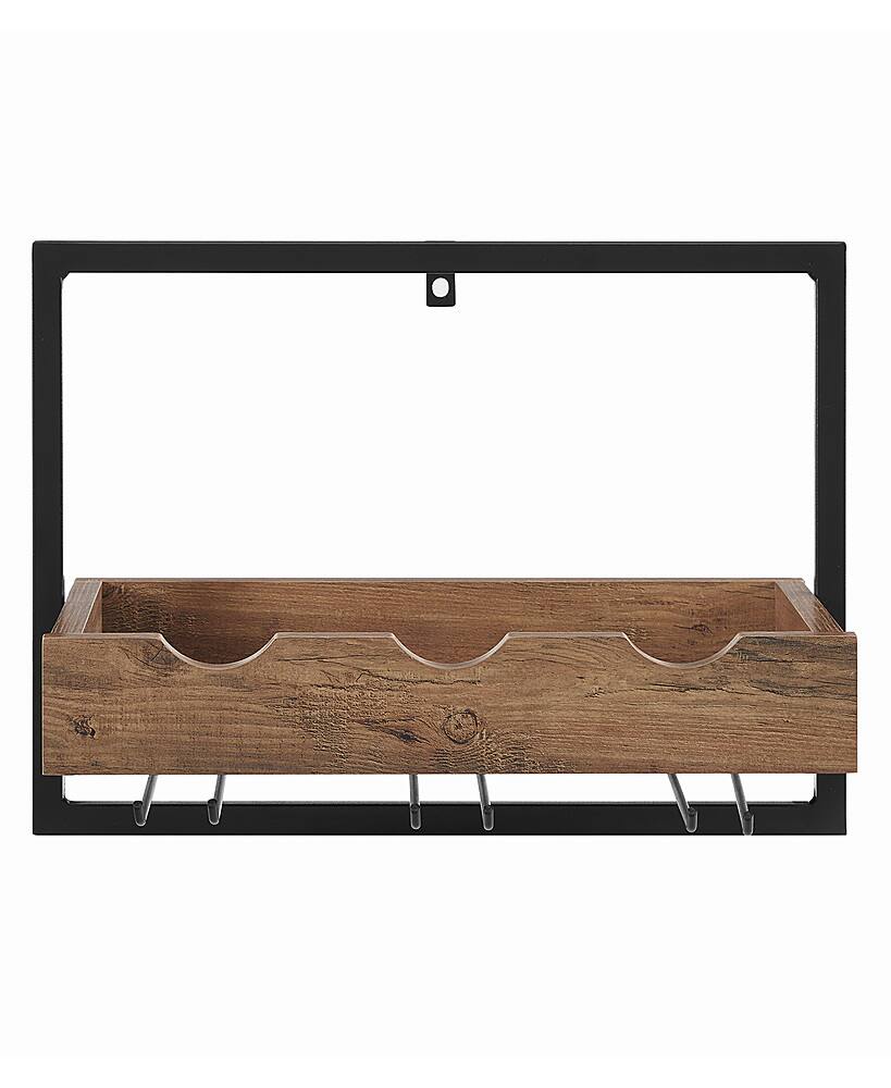 Walker Edison Urban Wall Mounted Wine Bottle and Stemware Rack ...