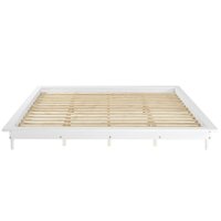 Walker Edison - King Size Modern Spindle Back Wood Bed Frame - White - Front_Zoom