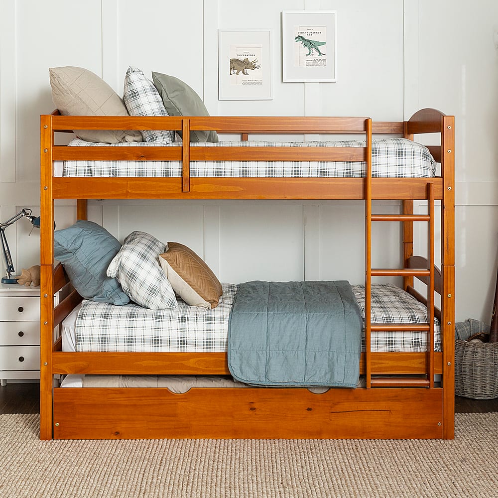 Best Buy: Walker Edison Rustic Solid Wood Twin Over Twin Bunk With ...