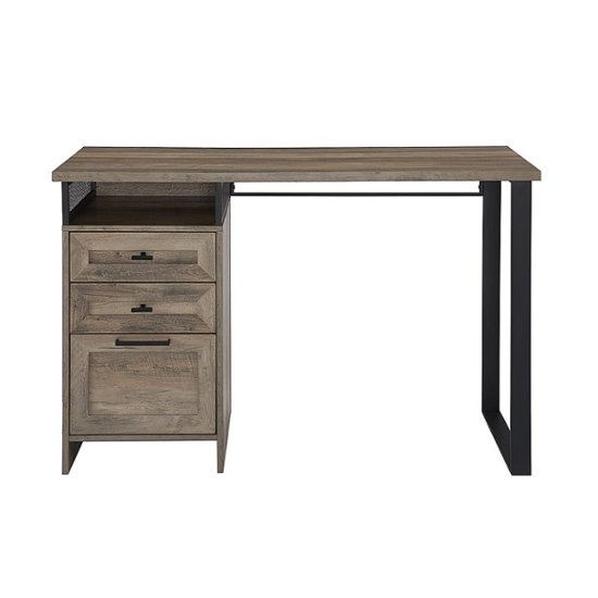 Wood 3 Drawer Writing Desk Grey Wash, Best Writing Desk With Drawers