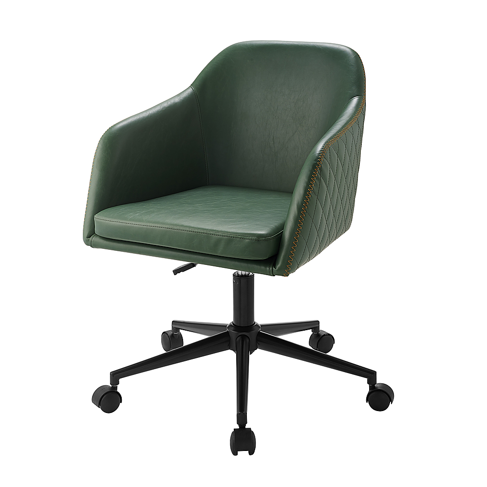 Best Buy: Walker Edison Modern Upholstered Barrel Swivel Office Chair Green  BBHTYLDSKGR
