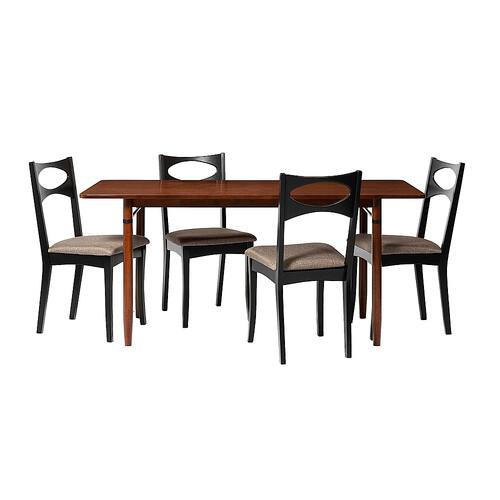 Walker Edison - 5 Piece Modern Dining Set - Acorn/Black