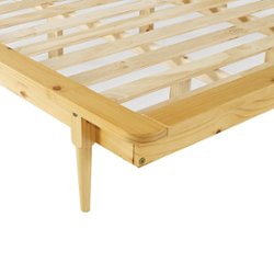 Walker Edison - King Size Modern Spindle Back Wood Bed Frame - Light Oak - Front_Zoom