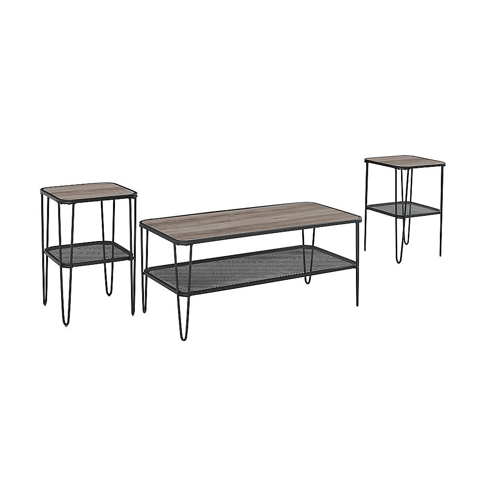 Angle View: Walker Edison - 3-Piece Hairpin Leg Accent Table Set - Grey Wash