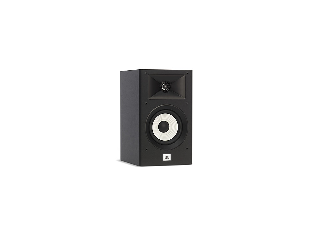 Left View: JBL Dual 5.25" Bookshelf Speakers - Black