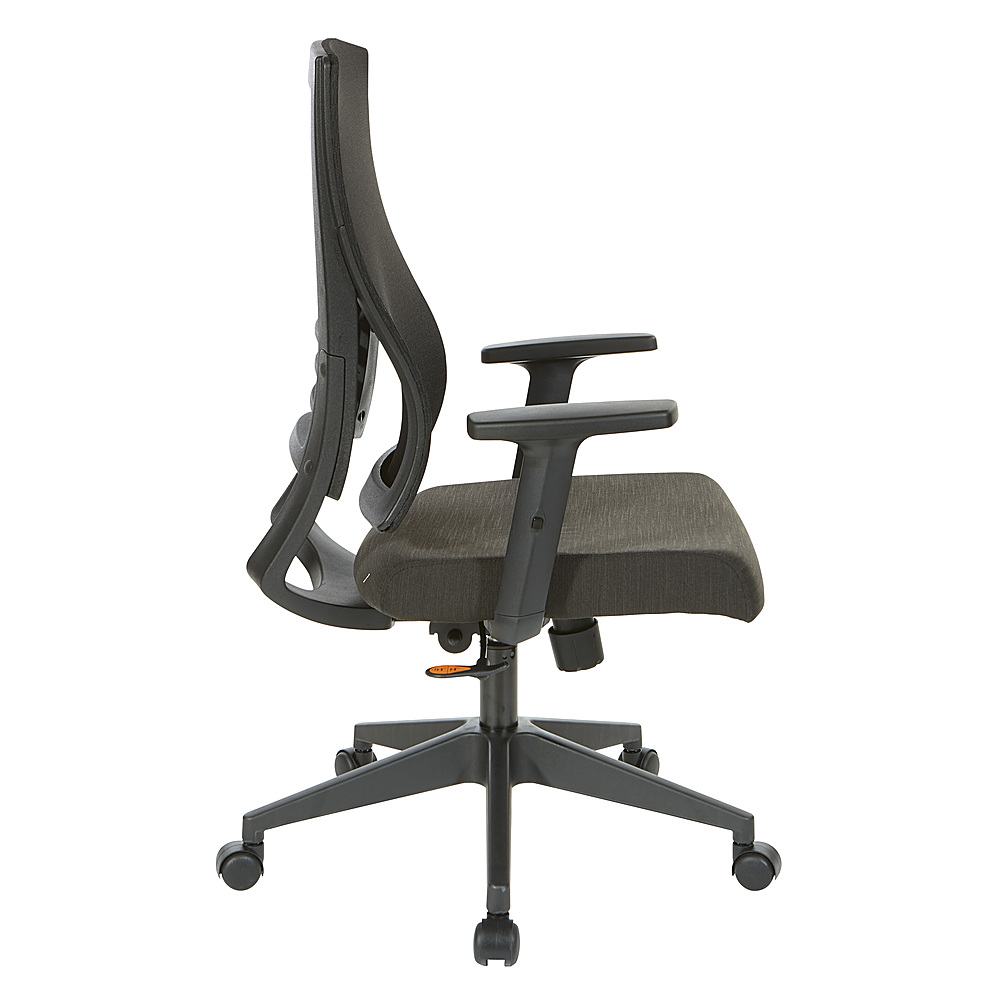 Left View: Office Star Products - Vertical Mesh Back Chair with Fabric Seat - Black Frame/Black Linen