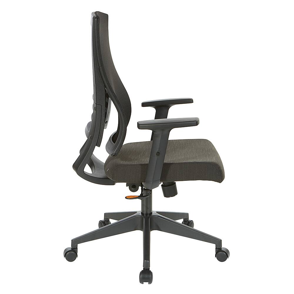 Left. Office Star Products - Vertical Mesh Back Chair with Fabric Seat - Black Frame/Black Linen.