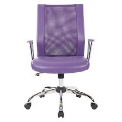 OSP Home Furnishings - Bridgeway Office Chair with Woven Mesh and Chrome Base - Purple - Front_Zoom