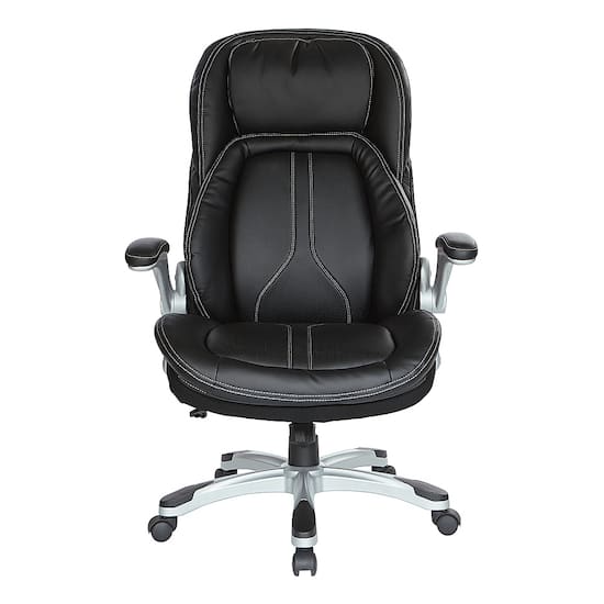 Office Star Products Bonded Leather Executive Chair with Padded