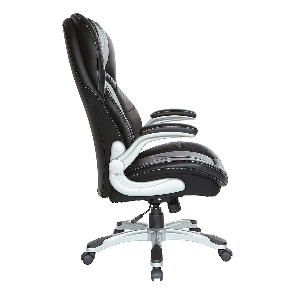 Office Star SL8471 Black Leather Club Chair