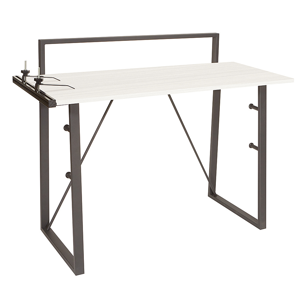 Angle View: OSP Home Furnishings - Tinker Desk with Accessory Bar - Light Grey