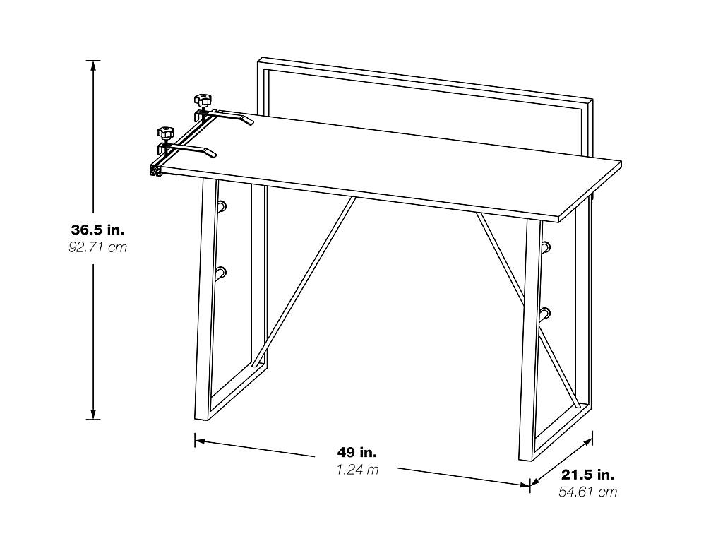 Alt View 12. OSP Home Furnishings - Tinker Desk with Accessory Bar - Light Grey.