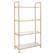 Angle. OSP Home Furnishings - Alios Bookcase in White Gloss finish with Rose Gold Chrome Plated Base - White/Rose Gold.