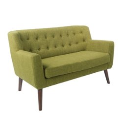 OSP Home Furnishings - Mill Lane Loveseat in Fabric with Coffee Legs - Green - Angle_Zoom