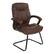 Angle. Office Star Products - Executive Chocolate Faux Leather Visitor Chair with Contrast Stitching - Chocolate.