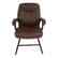 Front. Office Star Products - Executive Chocolate Faux Leather Visitor Chair with Contrast Stitching - Chocolate.