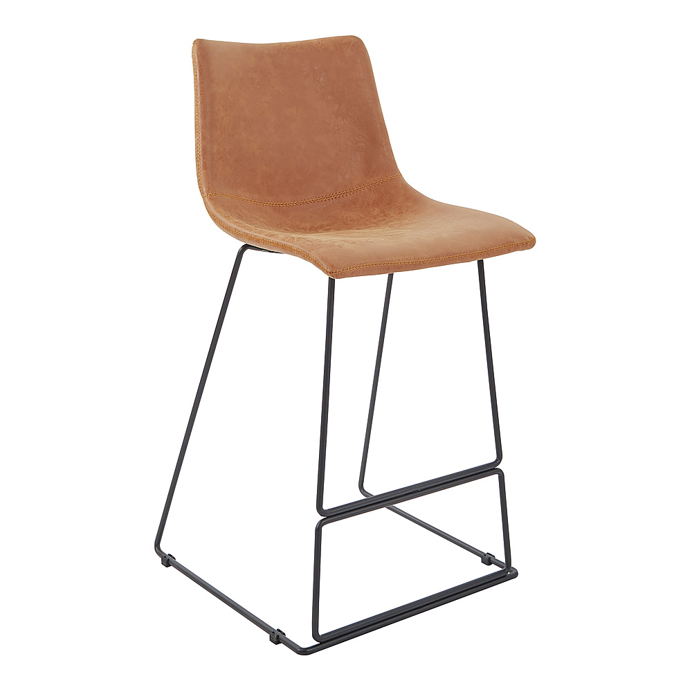 Angle View: OSP Home Furnishings - Nash 26" Counter Stool in Faux Leather 2/CTN - Sand