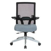 Office Star Products - Manager's Chair with Breathable Mesh Back and Fabric Seat with a Silver Base. - Blue - Front_Zoom