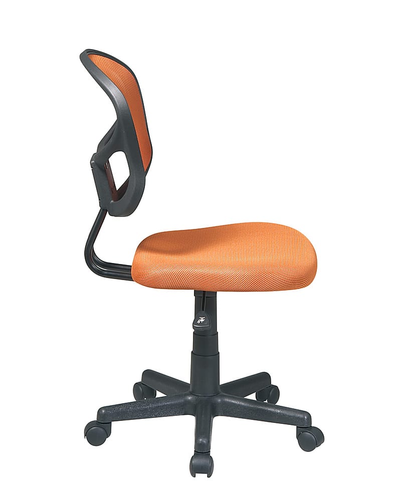 Left View: OSP Home Furnishings - Mesh Task Chair - Orange