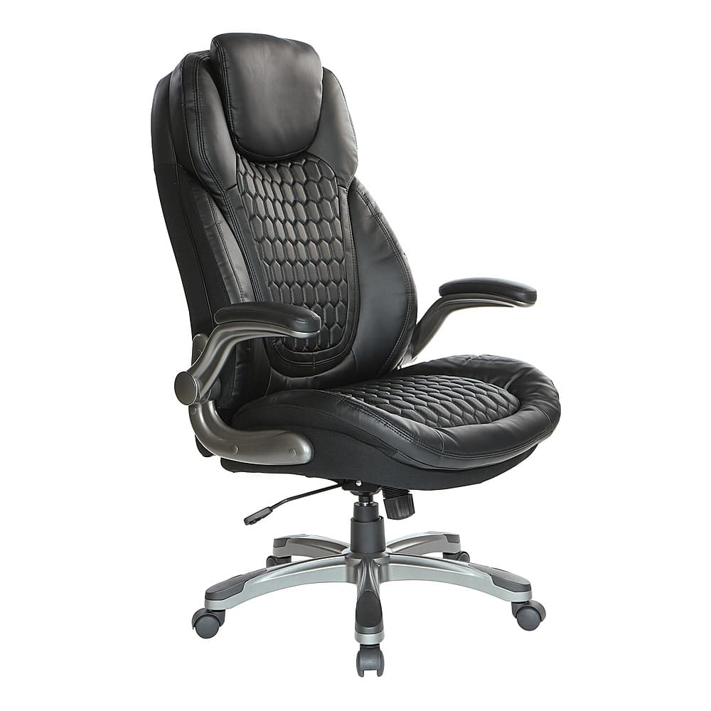 Office Star Products – Executive High Back Chair with Bonded Leather and Flip Arms – Black Sansujyuku sansujyuku.com